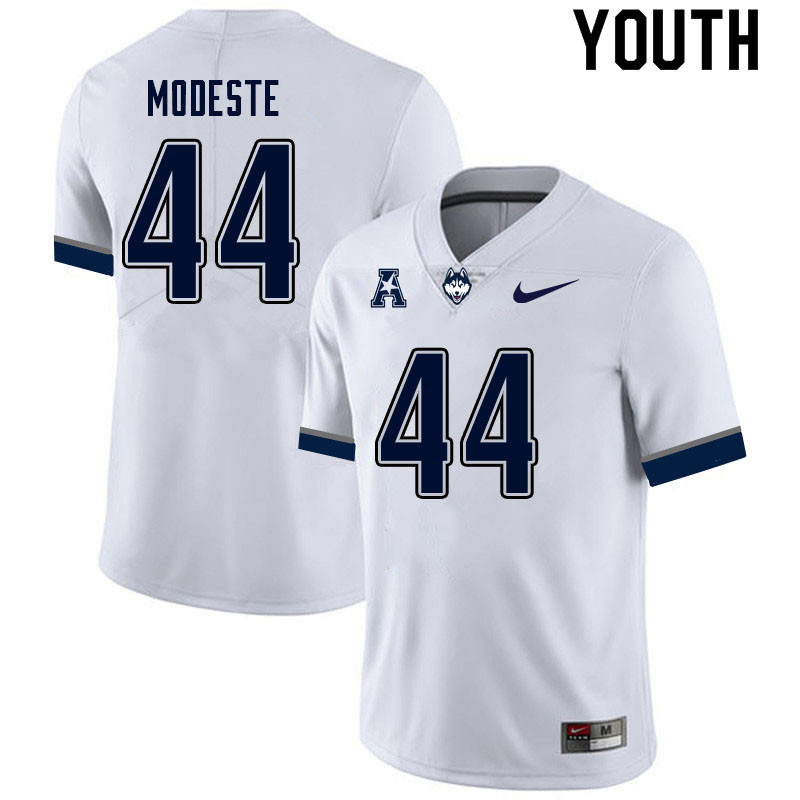 Youth #44 Max Modeste Uconn Huskies College Football Jerseys Sale-White